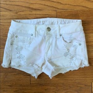 American Eagle White Super Stretch Jean Shorts